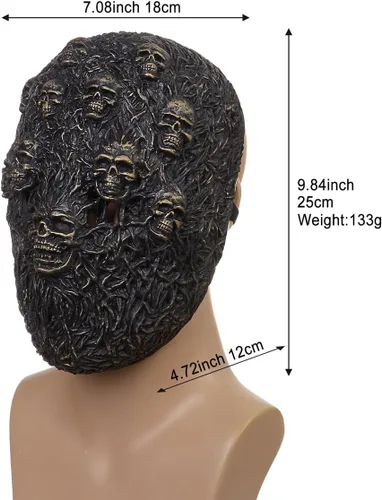 Miniatura 7 de Máscara de látex de demonio horrible para Halloween, payaso aterrador, accesorios de cosplay de payaso aterrador, máscara de zombi de llama