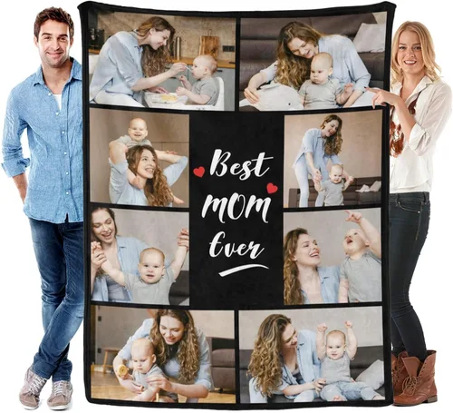 Miniatura 31 de Manta personalizada con fotos y texto para mamá, papá, bebé, familia, amigos, manta personalizada para cumpleaños, Navidad, para mujeres, hermana
