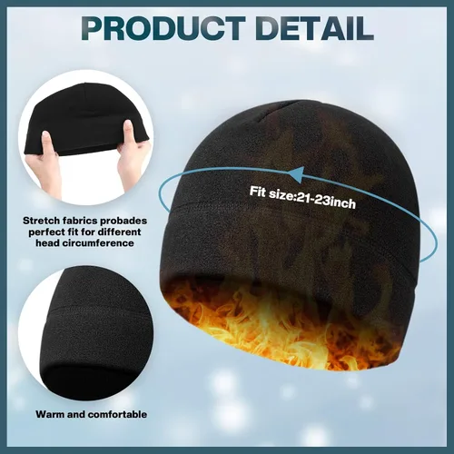 Miniatura 2 de 6 gorros cálidos de invierno con forro polar y guantes térmicos antideslizantes para pantalla táctil
