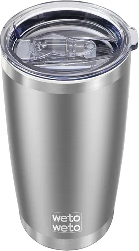 Miniatura 56 de WETOWETO - Vaso de viaje con aislamiento de 20 onzas, de acero inoxidable, con doble pared, a prueba de fugas, taza de café con revestimiento