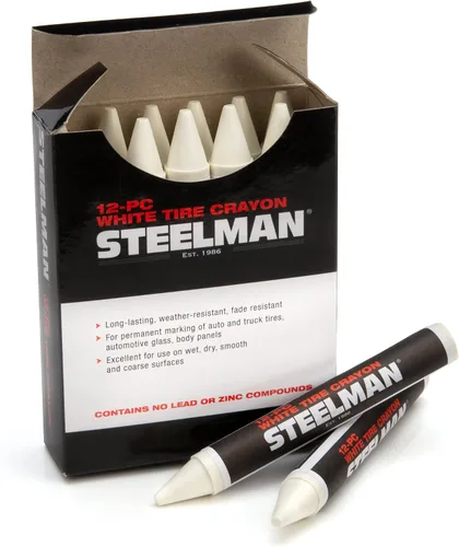 Miniatura 7 de Steelman Crayones de marcado de neumáticos blancos para mecánicos, para marcar daños en neumáticos húmedos y secos, caja de 12