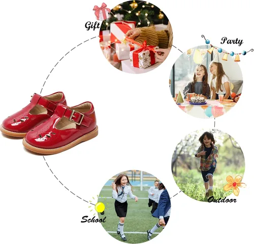 Miniatura 5 de Felix & Flora - Zapatos de vestir para niña pequeña, tipo Mary Jane, zapatos planos tipo ballet, para una Pascua florida, para fiesta, para niñas