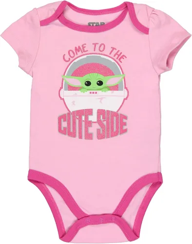 Miniatura 3 de Star Wars Baby Girls Come To The Cute Side Grogu Baby Yoda - Pijama mameluco de una pieza, paquete de 3