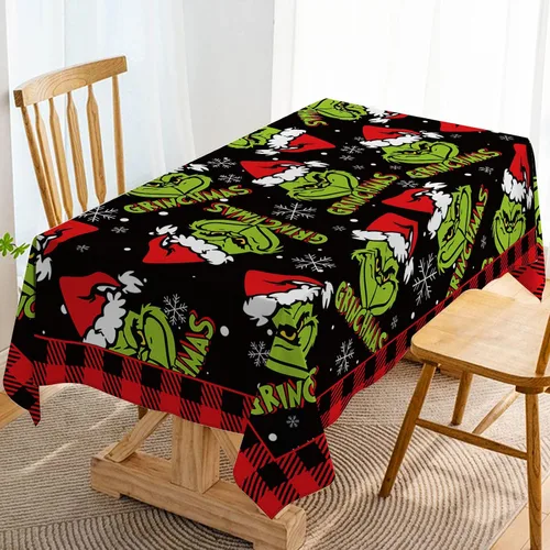 Hafangry Mantel Verde de Navidad con Diseño de Árboles de Navidad para Fiestas de Invierno y Vacaciones, Decoración Rectangular para Cocina y