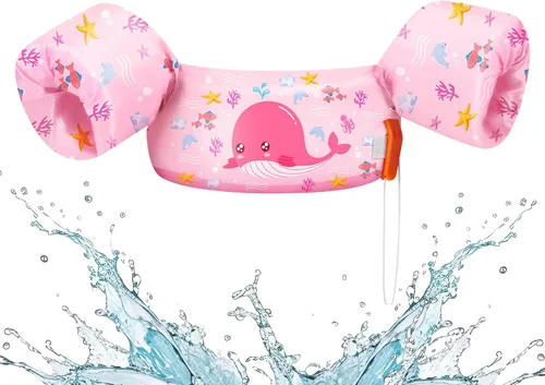 Miniatura 20 de HeySplash Swim Vest for Kids, Toddler Pool Floaties 10-20-30-50-66 Lbs, Baby Arm Floaties with Adjustable Strap, Swim Jacket Water Wing Arm Band