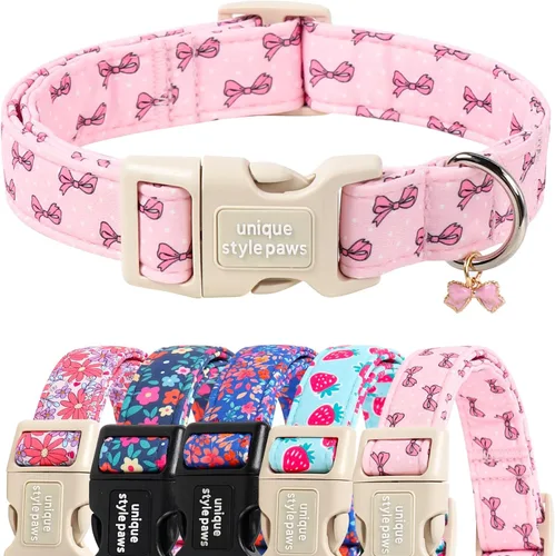 Miniatura 44 de Unique style paws - Collar para perro con hebilla de metal, naranja, duradero, lindo collar para perros pequeños, medianos y grandes