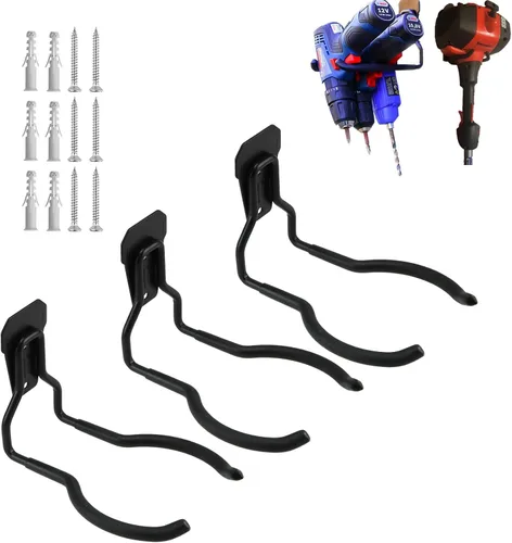 Perchero para Cortacesped, Estante para Desbrozadora, Ganchos de Pared para Herramientas Eléctricas de Garaje, Ganchos Utilitarios para