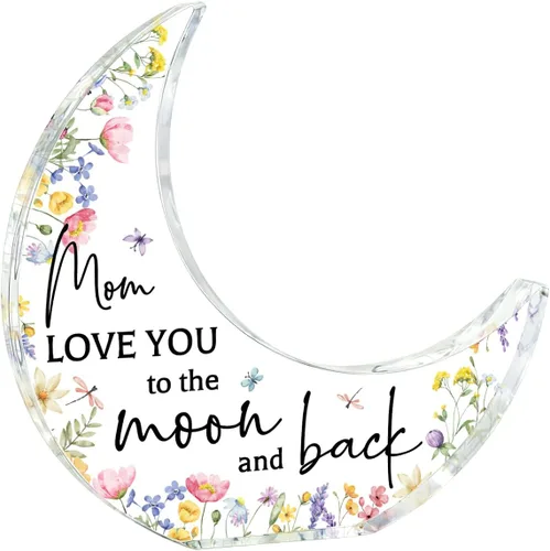 Miniatura 8 de Regalos para Abuela, Regalos para Abuela de los Nietos, Decoraciones de Luna Acrílica 5.0 x 4.0 pulgadas, Día de las Madres, Navidad, Regalos