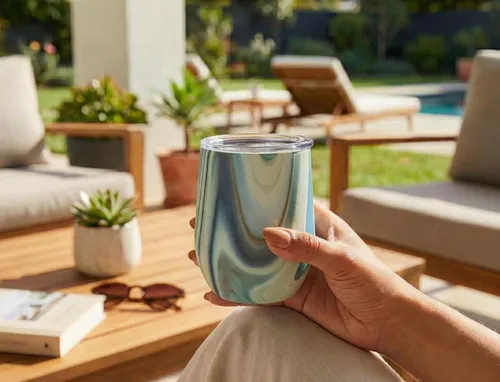 Miniatura 7 de CHILLOUT LIFE - Vaso de acero inoxidable de 12 onzas con tapa, diseño de viaje con aislamiento al vacío de doble pared para café, vino, cócteles