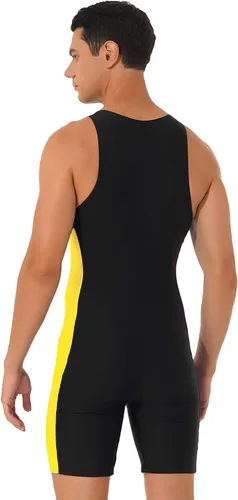 Miniatura 15 de XUNZOO Mens One Piece Sleeveless Front Zipper Color Block Swimwear Bodysuit Wetsuit Sports Wear
