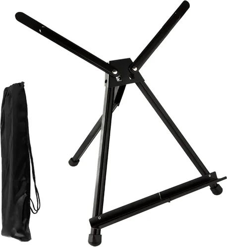 SoHo Urban Artist Caballete de mesa de aluminio negro, caballete portátil para exhibición, lienzo de pintura y más, juego de 12