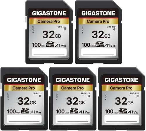 Recuperación de datos de 5 años: tarjeta SD GIGASTONE de 32 GB, paquete de 5, Camera Pro, tarjeta de memoria SDHC A1 V10 compatible con la cámara