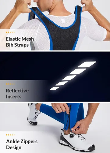 Miniatura 6 de BALEAF Pantalones de ciclismo de invierno para hombre, con acolchado 4D, térmicas, resistentes al agua, para ciclismo, para clima frío, bolsillos