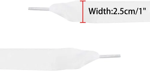 Miniatura 4 de Allegra K 2 pares de cordones planos de hilo de nieve de 1.0in de ancho transparentes para zapatos deportivos, Nieve