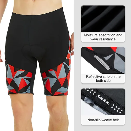 Miniatura 82 de Santic Pantalones cortos de ciclismo para hombre, pantalones acolchados para ciclismo, ropa de ciclismo