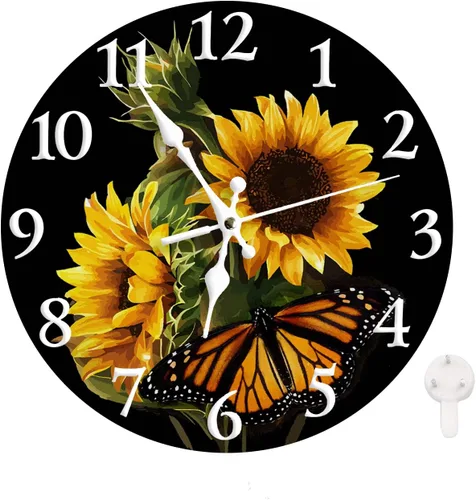 Miniatura 9 de LOKMU Reloj silencioso sin tictac de 10 pulgadas, reloj de pared redondo, decorativo para sala de estar, cocina, hogar, baño, dormitorio, oficina