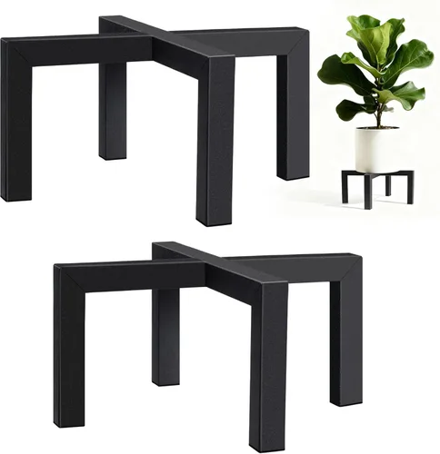 Miniatura 8 de Paquete de 2 soportes metálicos de 10 pulgadas para interiores y exteriores, taburetes resistentes para interiores, soportes modernos de mediados