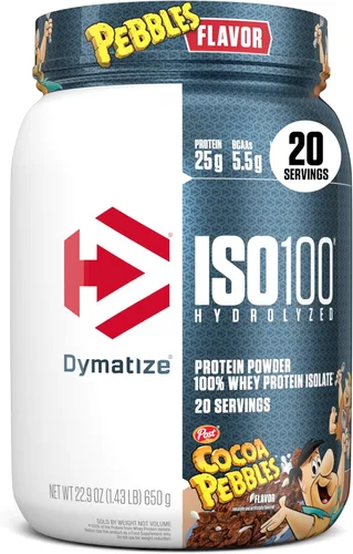 Miniatura 14 de Dymatize ISO100 Proteína hidrolizada en polvo, 100% aislado de proteína de suero, 0.88 onzas (25 g) de proteína, 0.19 onzas (5.5 g) de BCAA, sin