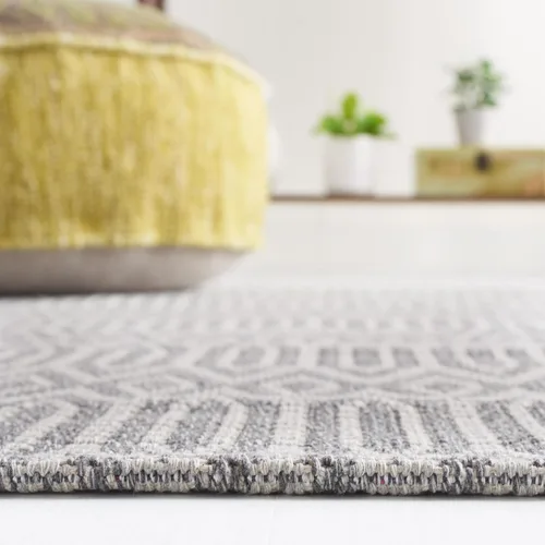 Miniatura 5 de Martha Stewart x SAFAVIEH - Colección de alfombras de área de 2 x 8 pies, color antracita y gris claro, tejido plano, de algodón, ideal para sala