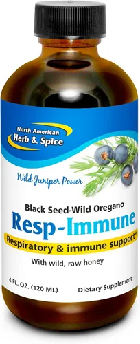 Miniatura 9 de NORTH AMERICAN HERB & SPICE Resp-Immune - 2 onzas – Apoyo respiratorio e inmunológico – Semilla negra, aceite de orégano P73 y miel cruda