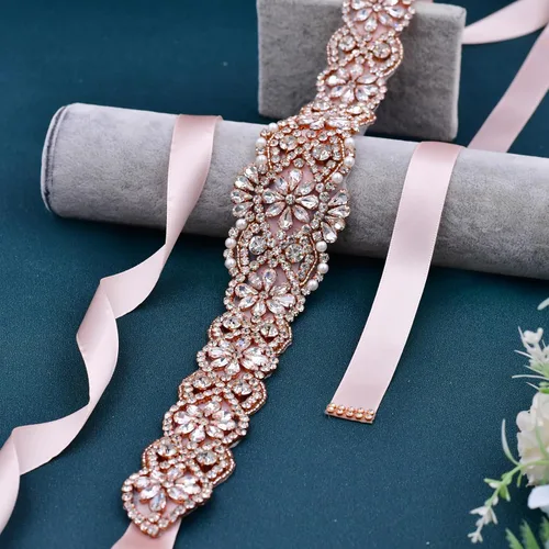 Miniatura 9 de azaleas Cinturón de boda fino de cristal para mujer, cinturón de novia para boda, dama de honor, accesorios de vestido de niña de las flores, 16