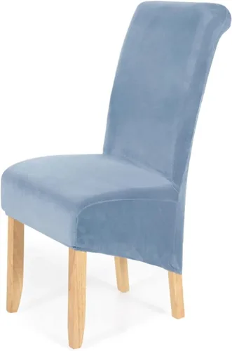 Chair Cover 4pcs Dining Chair Covers Stretch Velvet Removable Washable Large Soft Dining Kitchen Home Restaurant Chair Slipcovers(Bule Grey)