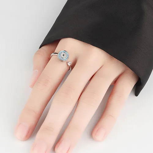 Miniatura 78 de Anillo de plata de ley 925, minimalista, ajustable, hecho a mano, para mujeres y niñas