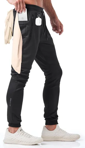 Born Tough Pantalones deportivos de entrenamiento ajustados para hombre, para fisicoculturismo, gimnasio, pantalones deportivos con bolsillos con