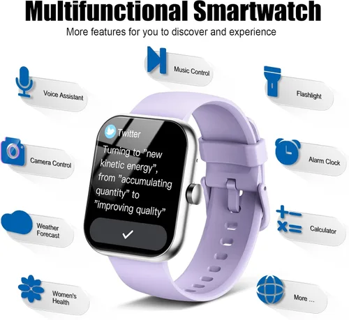 Miniatura 7 de Reloj inteligente para hombres y mujeres, 1.96 pulgadas, reloj para correr (respuesta/hacer llamadas), IP68 impermeable, podómetro, monitor