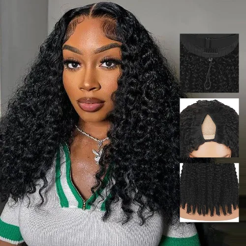 Miniatura 14 de CHEETAHBEAUTY Pelucas con camino en V de cabello humano de 10 pulgadas sin dejar salir el encaje frontal; mejora de las pelucas con camino en U