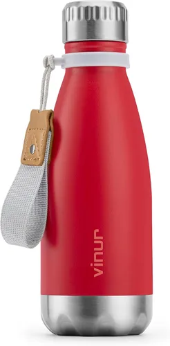 Miniatura 19 de VINUR Botella de agua para niños, 9 onzas, acero inoxidable, doble pared, aislada al vacío, botella de agua para la escuela, frasco en forma de cola