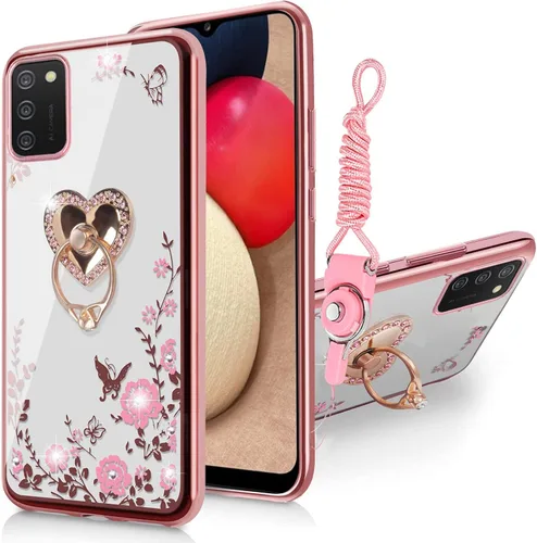 Miniatura 9 de Paquete de 2 fundas para Samsung Galaxy A03S a prueba de golpes, diseño delgado, antideslizante, funda para Galaxy A03S (negro)