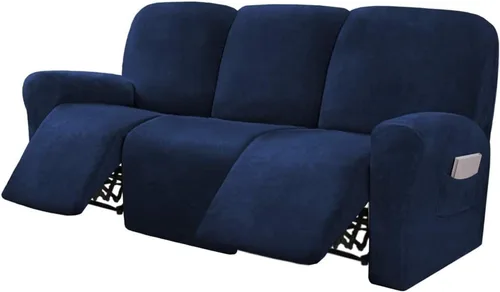 Miniatura 12 de Funda para sofá reclinable de 8 piezas, terciopelo elástico para sofá reclinable de 3 plazas, funda suave y gruesa para sofá reclinable, protector