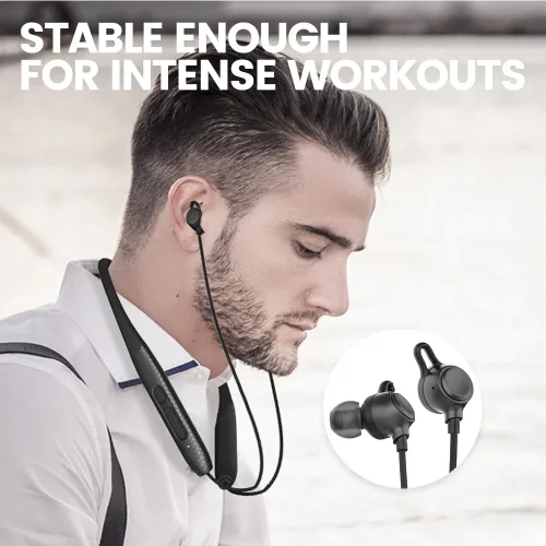 Miniatura 4 de Auriculares Bluetooth con banda para el cuello, 2 unidades de reproducción de 60 horas, carga rápida 3C, reducción de ruido de llamadas ENC, Negro