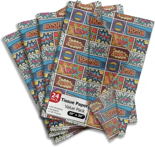 Miniatura 25 de Pro Supply Global Space Astronaut Papel de Seda Impreso para Bolsas o Cajas de Regalo y Envoltura - Papel de Seda Decorativo a Granel para Embalaje