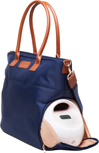 Miniatura 10 de Sarah Wells Abby - Bolsa de extracción de leche con correas de cuero real, elegante bolsa de bombeo con bolsillos aislados, almacenamiento