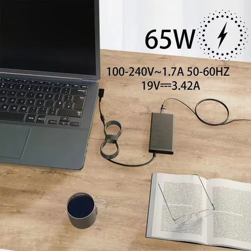 Miniatura 6 de Cargador de CA de 65 W compatible con Acer Aspire E1 E3 E5 E11 E14 E15 E17 ES1 F15 Acer Aspire 3 Aspire 5 Acer Aspire V3 V5 V7 VN7 V15 Aspire R3 R7