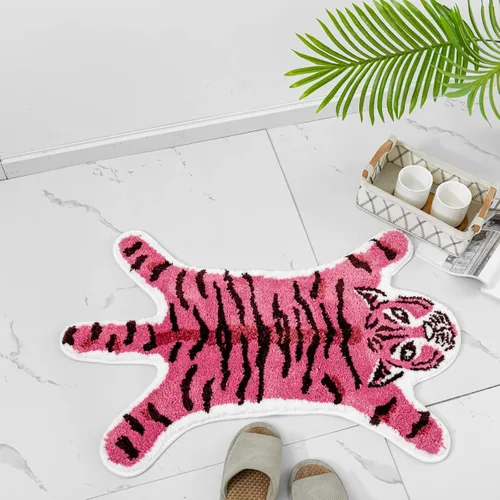 Miniatura 17 de ZSCYD-yingda1992 Alfombra de baño con forma de vaca lechera, animales en forma de caja de leche, antideslizante, bonita alfombra de baño