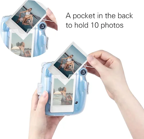 Miniatura 5 de Rieibi Mini 11 - Funda protectora transparente para cámara instantánea Fujifilm Instax Mini 11 - Carcasa rígida de policarbonato con correa