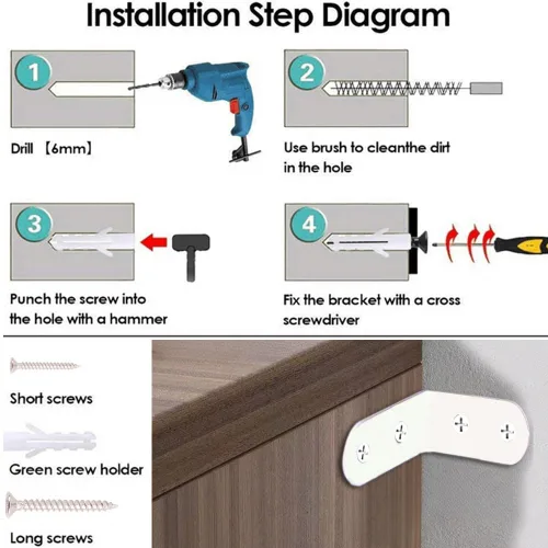 Miniatura 5 de Anclajes para muebles, pequeñas correas estéticas para muebles, aparadores, paredes, anclaje de seguridad para muebles a prueba de niños y bebés, tu