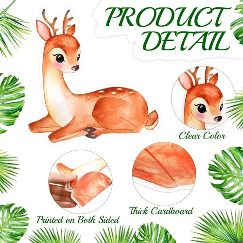 Miniatura 3 de Teling 45 piezas de recortes de animales de la selva para decoración de aula, tablero de anuncios con puntos adhesivos, suministros de fiesta