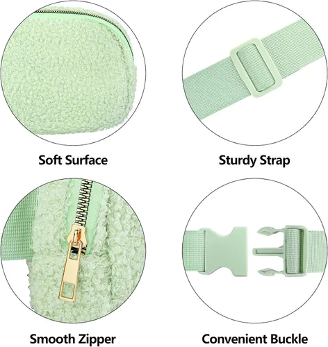 Miniatura 4 de jealkip Riñonera para correr para mujeres y hombres, bolsa cruzada con correa ajustable para senderismo, entrenamiento, deportes, viajes, Verde