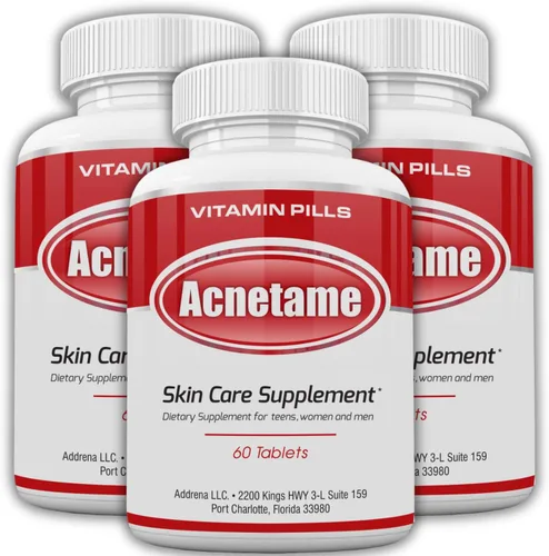 Acnetame Paquete de 3 suplementos vitamínicos para el tratamiento del acné, tabletas hormonales para eliminar la piel grasa para mujeres, hombres,