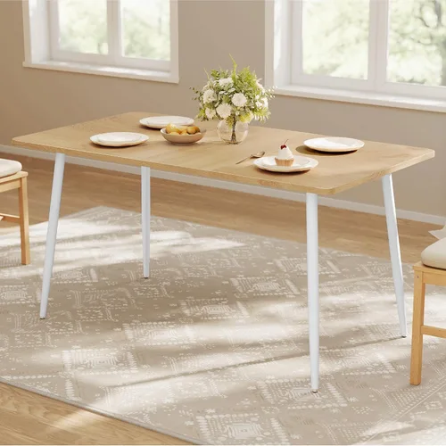 Miniatura 13 de VASAGLE Colección MAEZO - Mesa de comedor extensible para 4/6/8, mesa de cocina con patas cónicas, transiciones curvas, para comedor, cocina