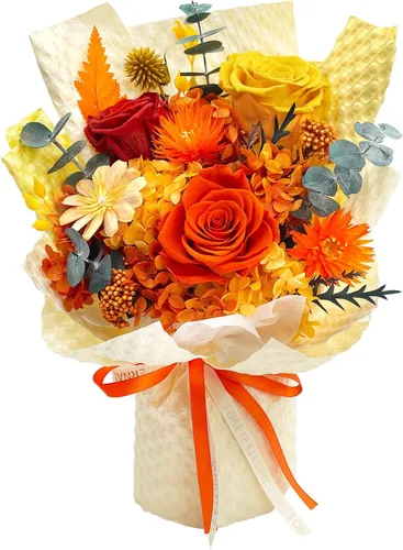Miniatura 11 de QOEAZY Flores para entrega, ramo de flores preservadas con caja de regalo, regalos de rosas para mujeres, mamá, abuela