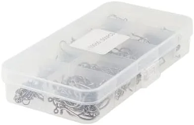 Miniatura 2 de 500 anzuelos de pesca de alta calidad, juego de ganchos de pesca de acero al carbono, anzuelos de cebo de gusano con caja de plástico para pesca