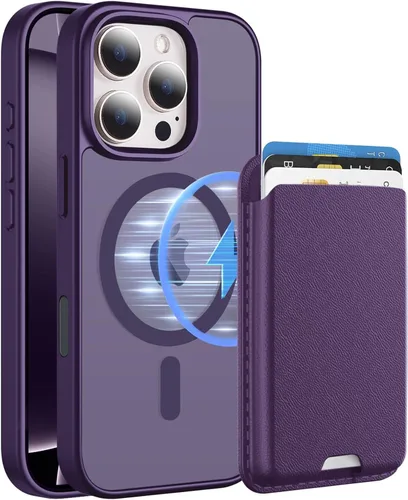 Miniatura 47 de Funda magnética para iPhone 12 Pro Max, cartera magnética desmontable con soporte para tarjetas, [compatible con MagSafe] grado militar, a prueba