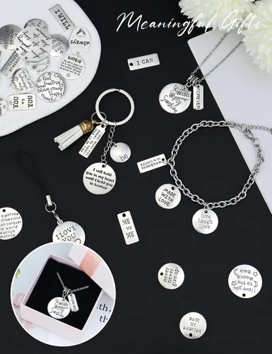 Miniatura 7 de JIALEEY Dijes motivacionales, al por mayor, lotes a granel, colgantes de mensaje inspirador para manualidades, accesorios para hacer joyas