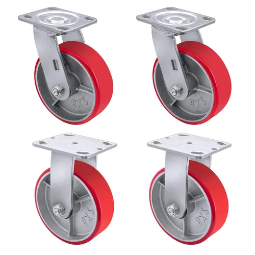 Miniatura 13 de Ruedas resistentes de 6 x 2 pulgadas, ruedas industriales de poliuretano con fuerte capacidad de carga de 1200 libras, ruedas rígidas, ampliamente