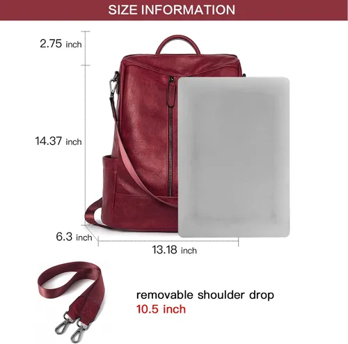 Miniatura 4 de BROMEN Women Backpack Purse Leather Anti-theft Travel Backpack Fashion Shoulder Handbag